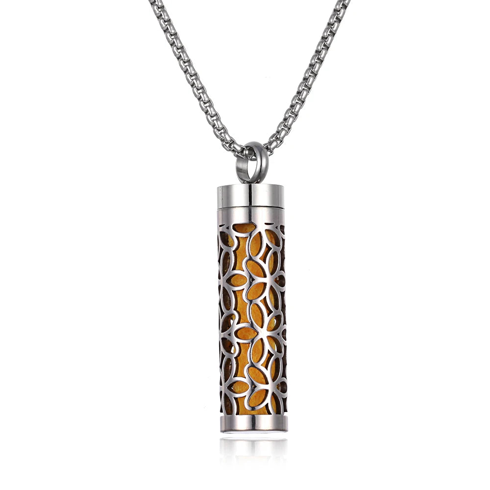 Collana con diffusore di olio essenziale Collana profumata in acciaio inossidabile