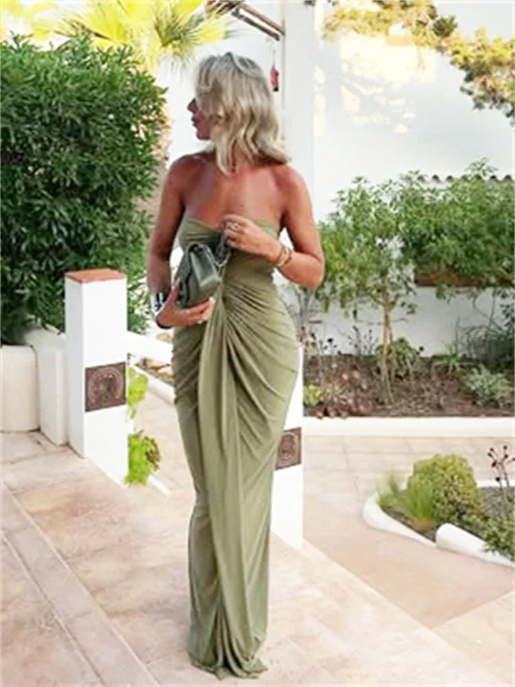 Abito Senza Spalline Donna Classico Nastro Intrecciato