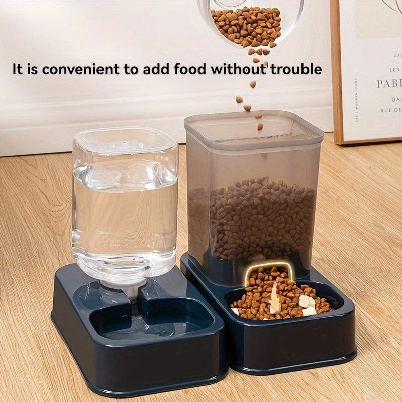 Mangiatoia automatica per cani e gatti con bevitore - Ciotola per alimenti per animali domestici senza batteria