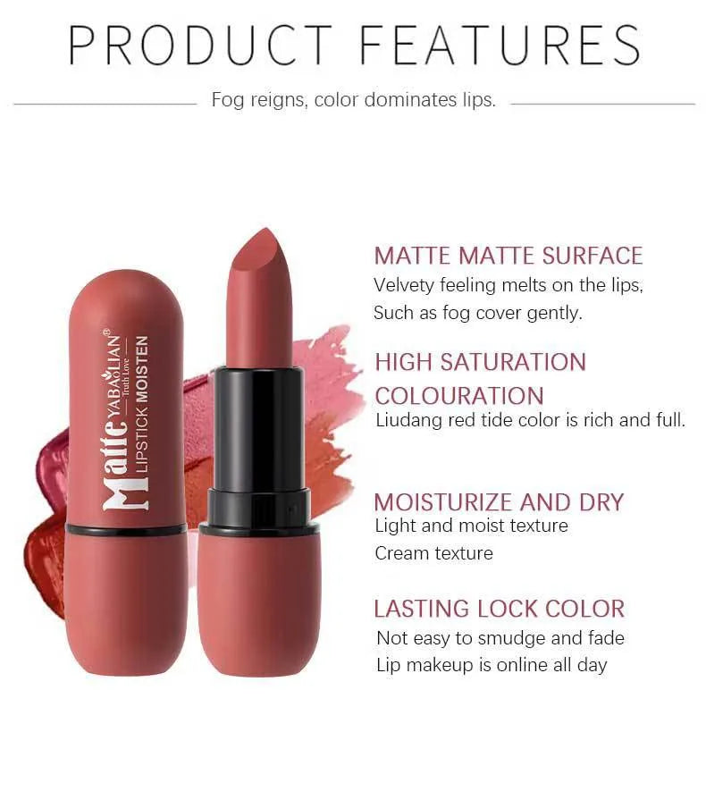 Rossetto opaco a 6 colori