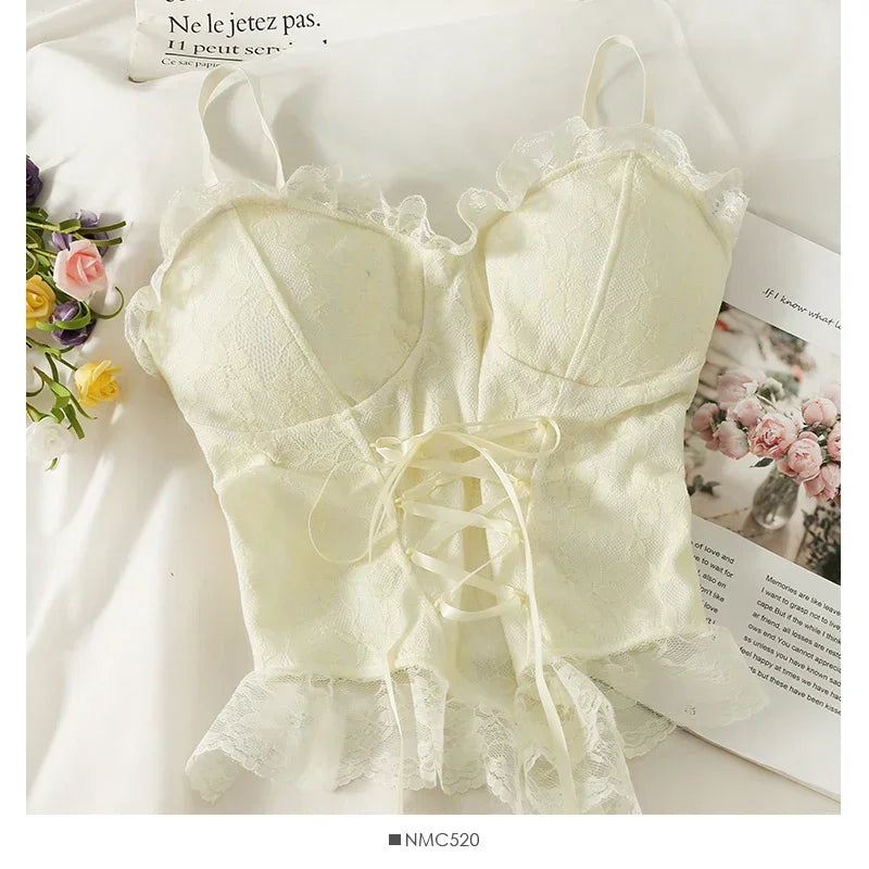 Corsetto Donna  in pizzo benda senza maniche