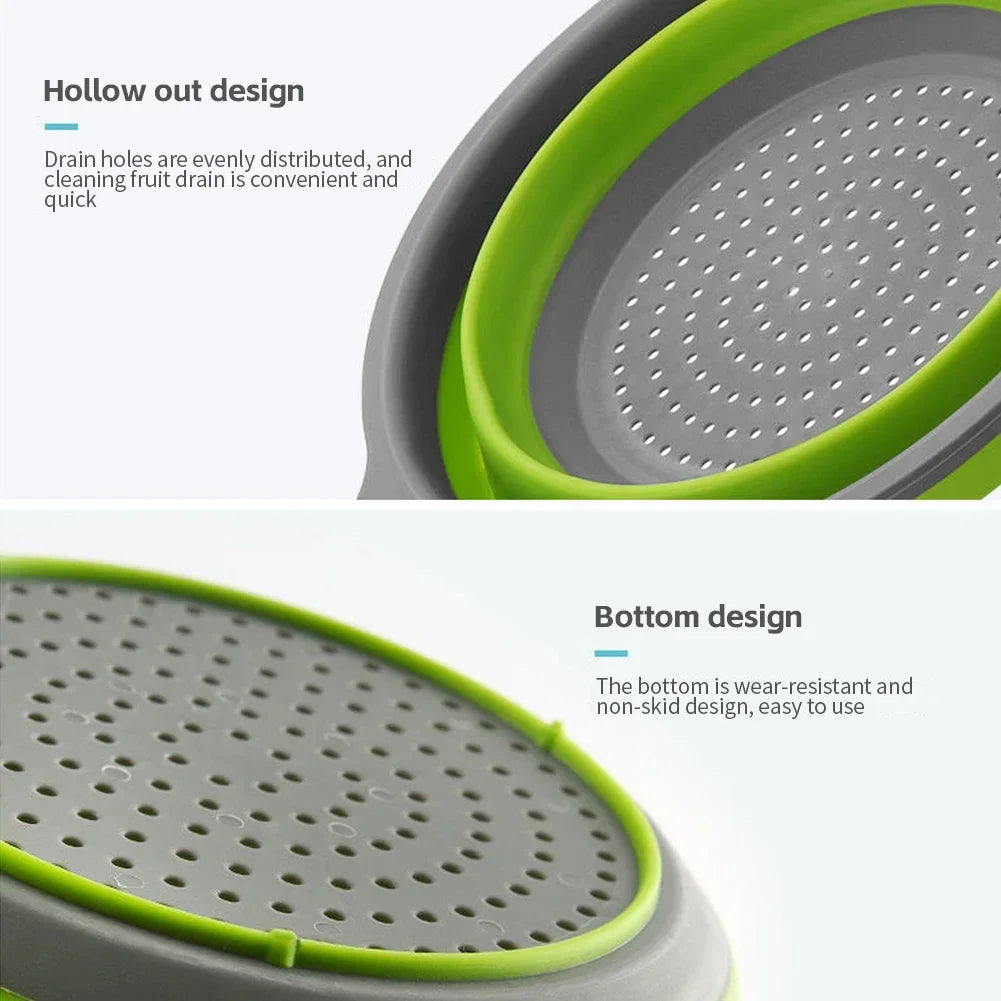 Scolapasta pieghevole in silicone