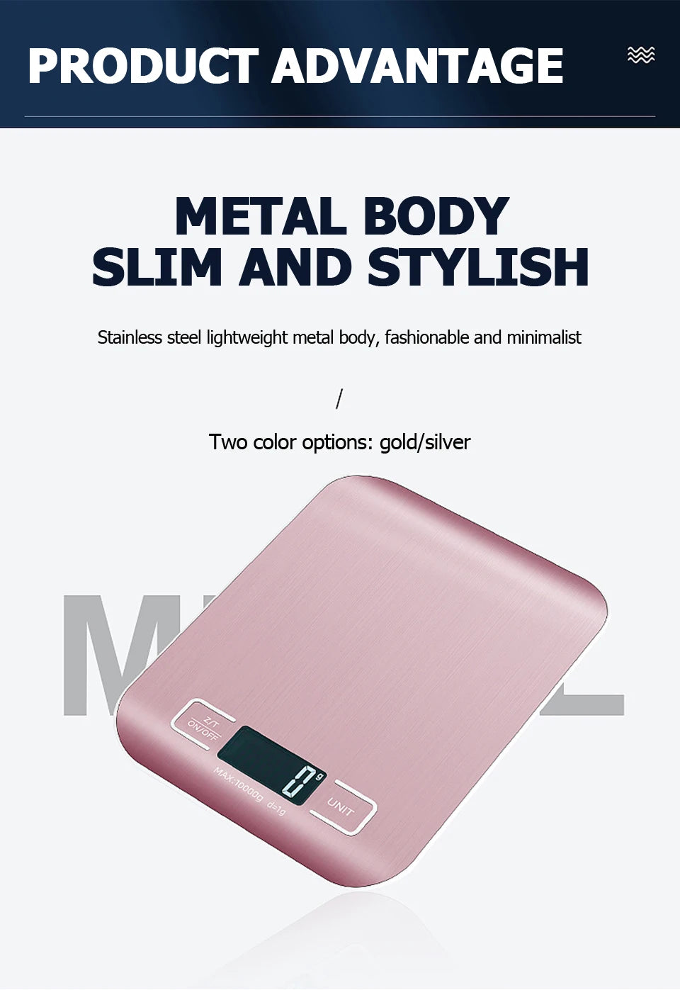 5kg/10kg Bilancia da cucina digitale Display LCD Bilance elettroniche in acciaio inossidabile
