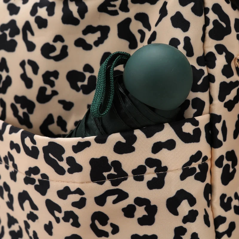 Classica borsa da viaggio di grande capacità con stampa leopardata con tasche multiple e scomparto per scarpe