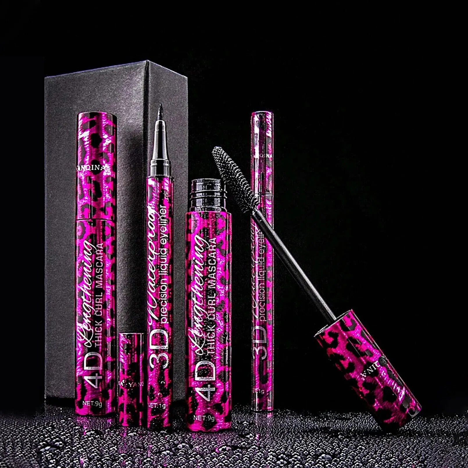 YANQINA Liquido Eyeliner Pencil 4D Impermeabile Mascara Set Cosmetici