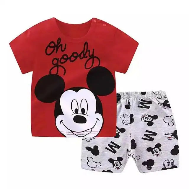 Set a maniche corte per bambini T-shirt in cotone Pantaloni Tute da ginnastica 0-3 anni